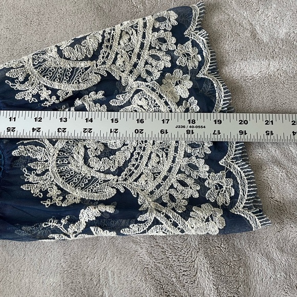 Sundance Fleur In Bloom Lace Overlay Floral Embroidered Bell Sleeve Blouse Large - Picture 14 of 15